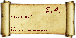 Strul Azár névjegykártya